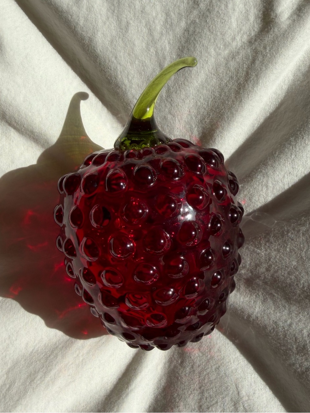 Viking Art Glass MCM Ruby Red Berry Paperweight - Picture 4 of 5